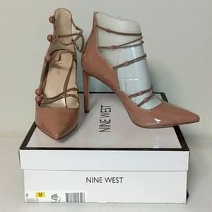 Nine West natural strap heels 8